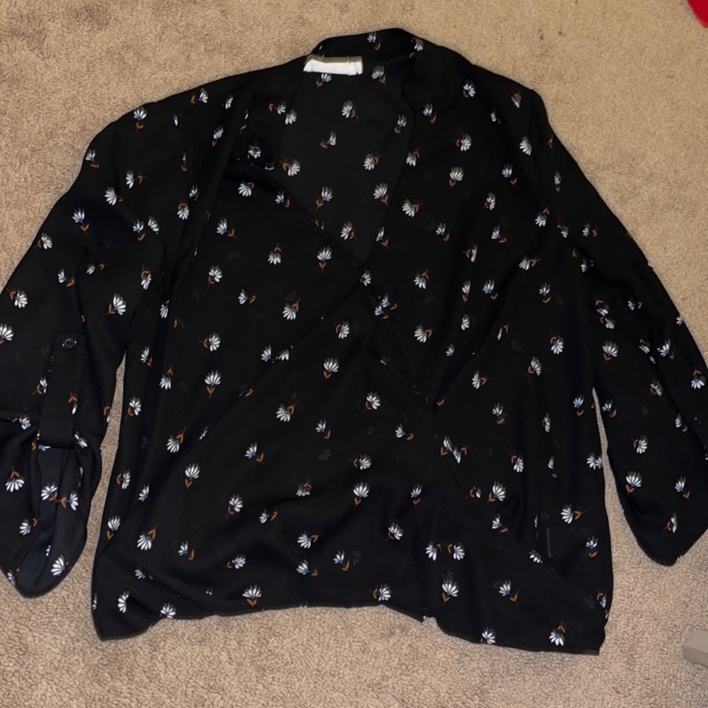 All in favor sheer floral blouse